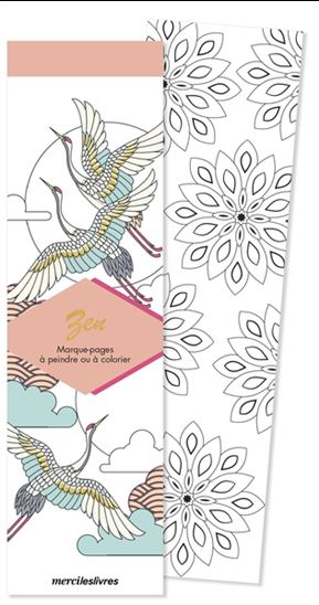 Zen : marque-pages à peindre ou à colorier