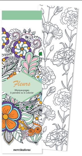 Fleurs : marque-pages à peindre ou à colorier