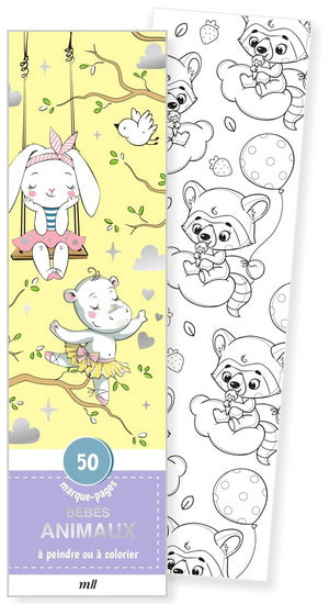 Bébés animaux : 50 marque-pages à peindre ou à colorier