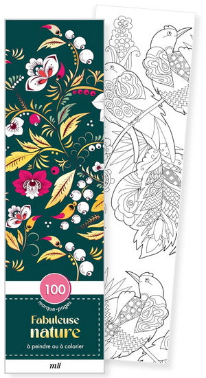 Fabuleuse nature : 100 marque-pages à peindre ou à colorier