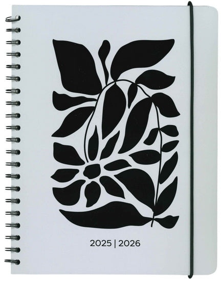Agenda 25/26 fleurs noires 1s/2p
