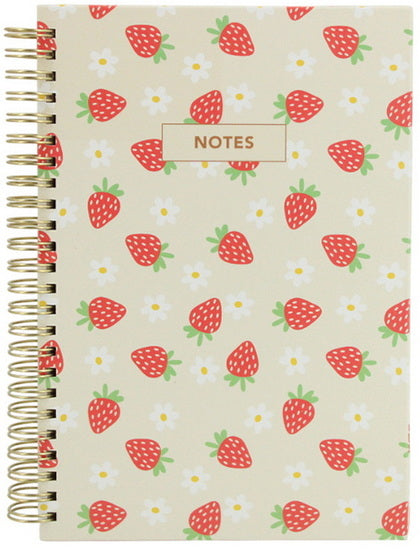 Journal spirale ligné fraises 160p