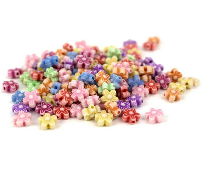 Pack of 150 Pastel Daisy Beads