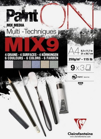 Bloc collé paint'on mix 9 - 8,3 x 11,7 pouces
