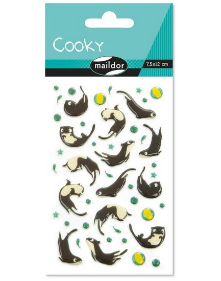 Autocollants 3d cooky - loutres