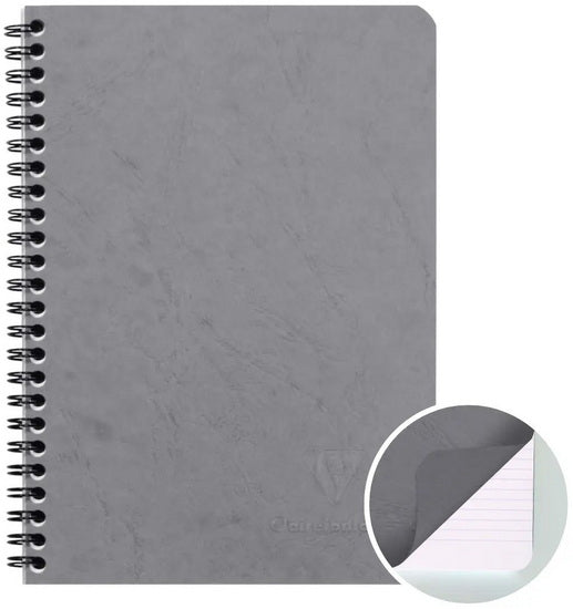 CAHIER AGE BAG - LIGNÉ, RELIURE À SPIRALE, A5 Gris