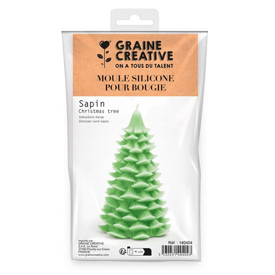 Moule pour bougie en silicone - arbre de noël, 9 x 15,2 cm