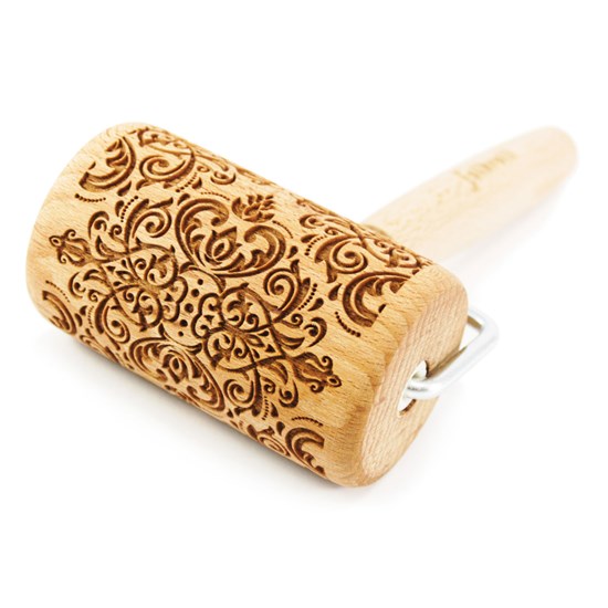 Mini rouleau à pâtisserie gravé - motif damask