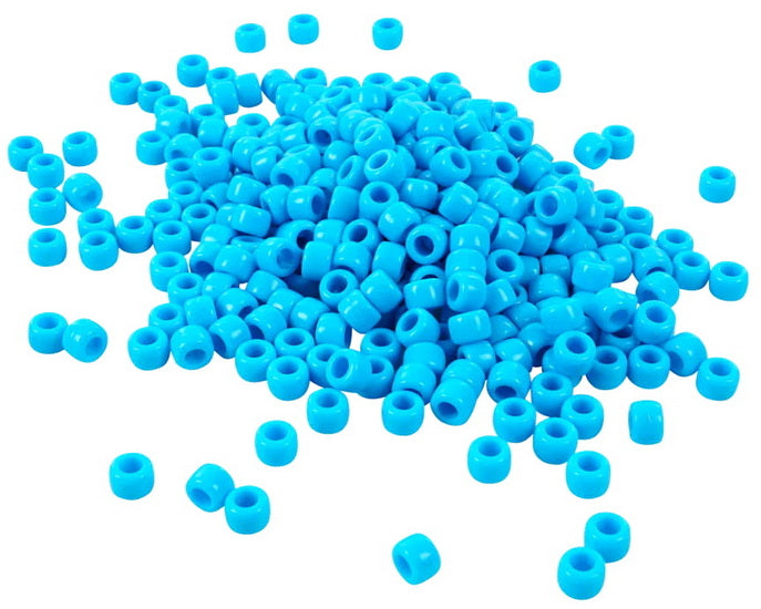 Pack of 300 Blue Pony Beads 9mm