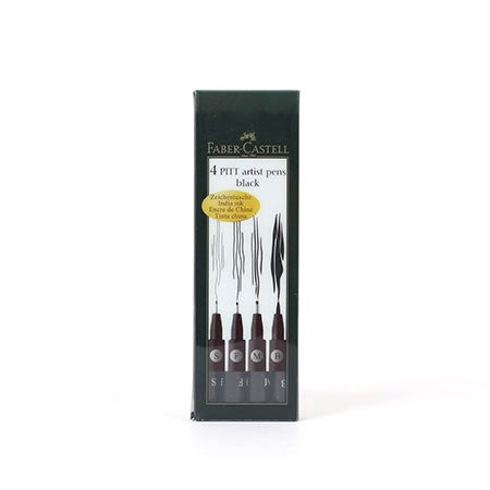 Set of 4 pitt black markers tips s, f, m, b