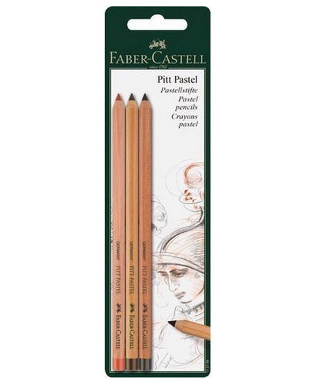 Ens. 3 crayons pastel pitt tons de brun