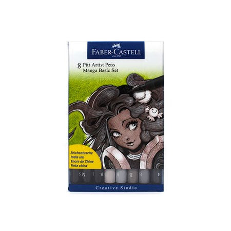 Set of 8 black manga markers