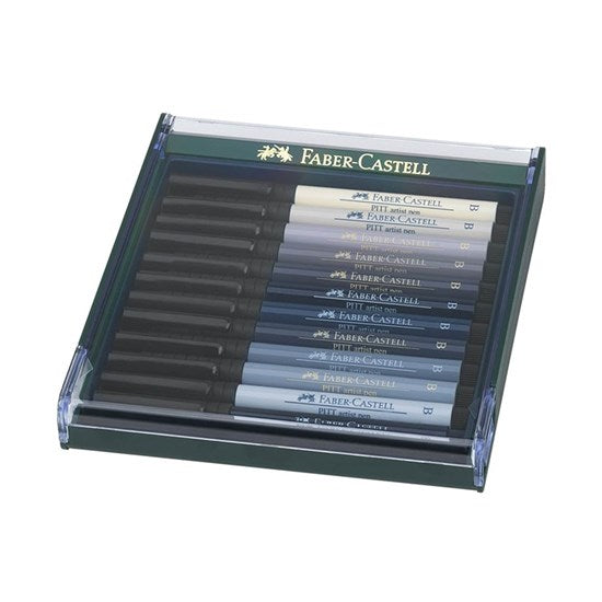 Ens. 12 marqueurs pinceau pitt tons de gris