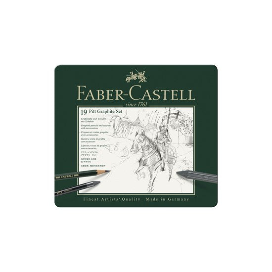Ens. 19 crayons graphite pitt et accessoires