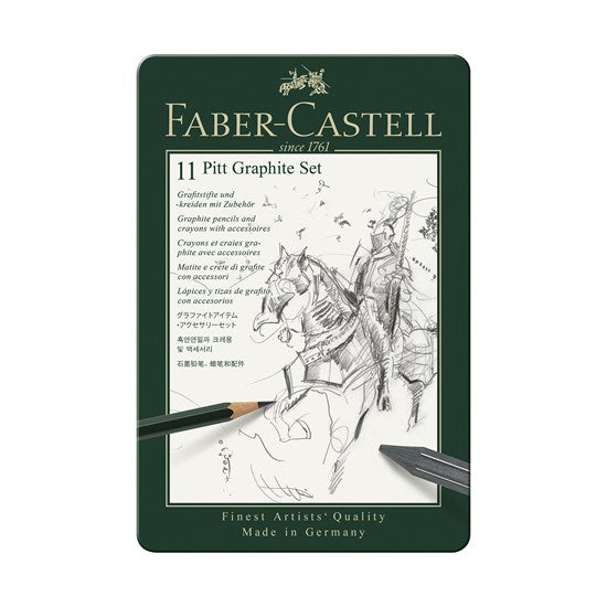 Ens. 11 pièces crayons pitt graphite