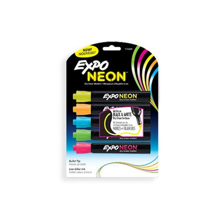 Set of 5 Neon Dry Erase Markers