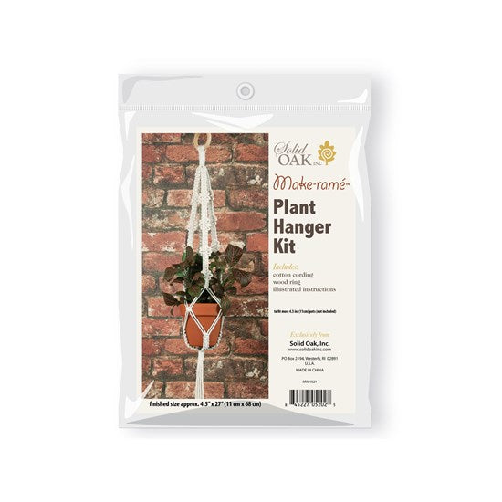 Macramé four picots natural beige plant hanger DIY kit