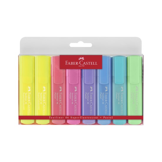 Set of 8 pastel textliner highlighters