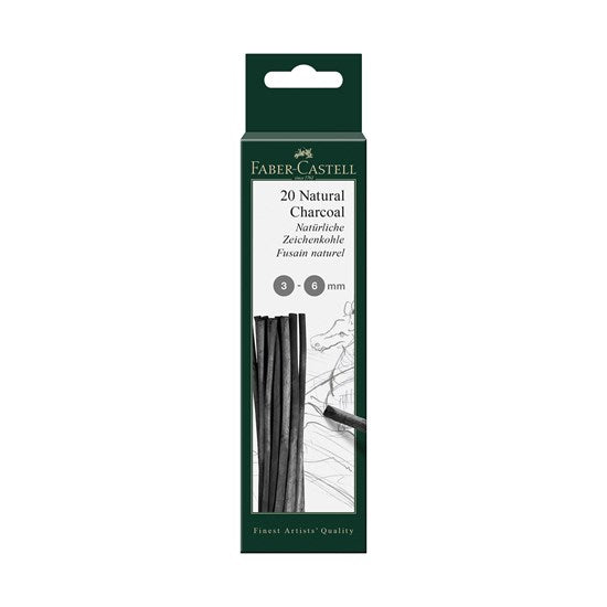 Ens. 20 bâtonnets fusain pitt 3-6mm noir