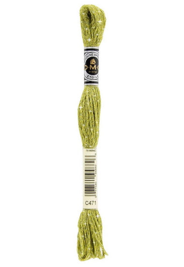 Embroidery floss - glitter - very light avocado green