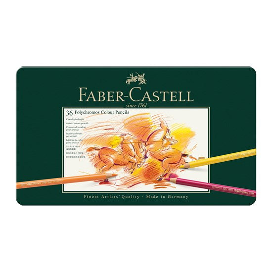 Set of 36 polychromos pencils metal box
