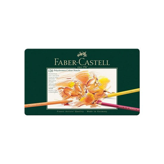 Ens. 120 crayons polychromos boîte métal
