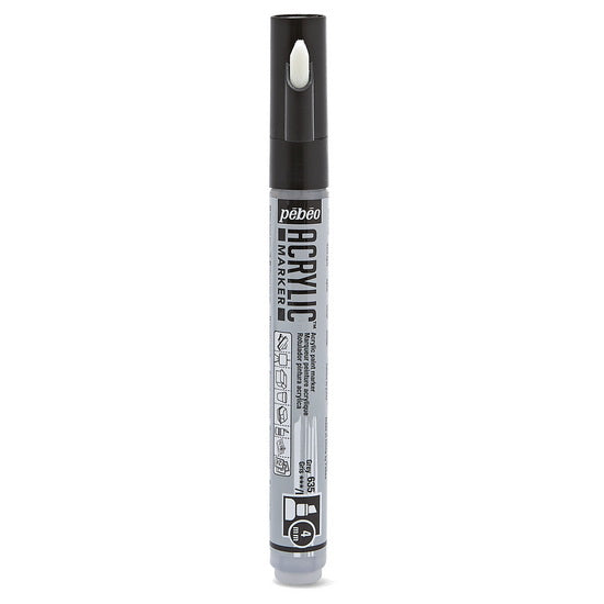 Marqueur acrylique - decomarker - biseau 4mm - gris