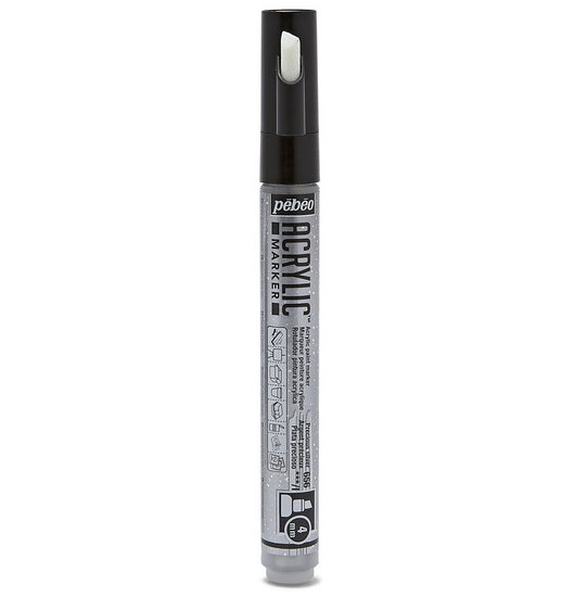 Marqueur acrylique - decomarker - biseau 4mm - argent précieux