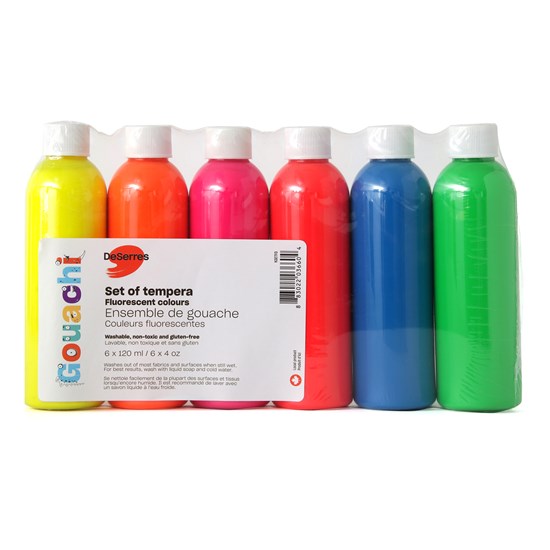 Ens. gouache lavable - fluo - 5x120ml