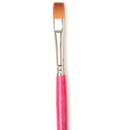 Brush Short Handle/Synthetic Bristles Flat - 1/4"
