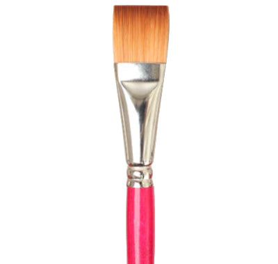 Brush Short Handle/Synthetic Bristles Flat - 3/4"