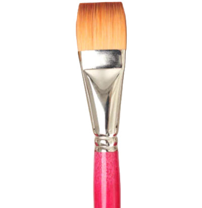 Brush Short Handle/Synthetic Bristles Flat - 1 "