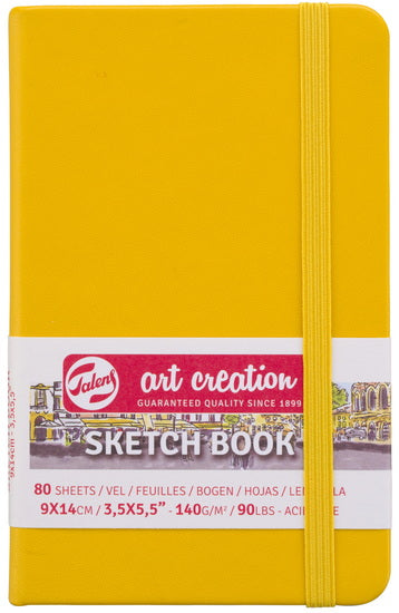 Carnet croquis art création  jaune doré - 9x14cm