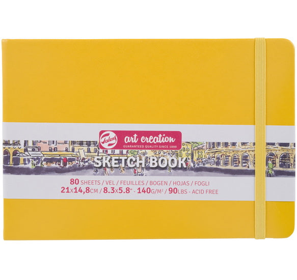 Carnet croquis art création  jaune doré - 21x14cm