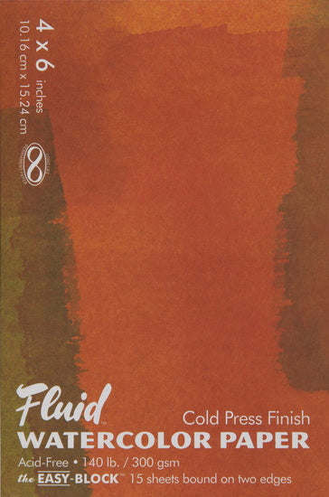 Bloc papier aquarelle - cp - 140lb - 4x6po (15f)