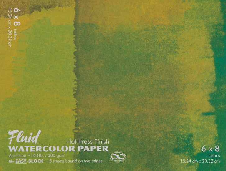 Bloc papier aquarelle - hp - 140lb - 6x8po (15f)
