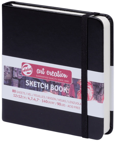 Carnet croquis art création  noir - 12x12cm