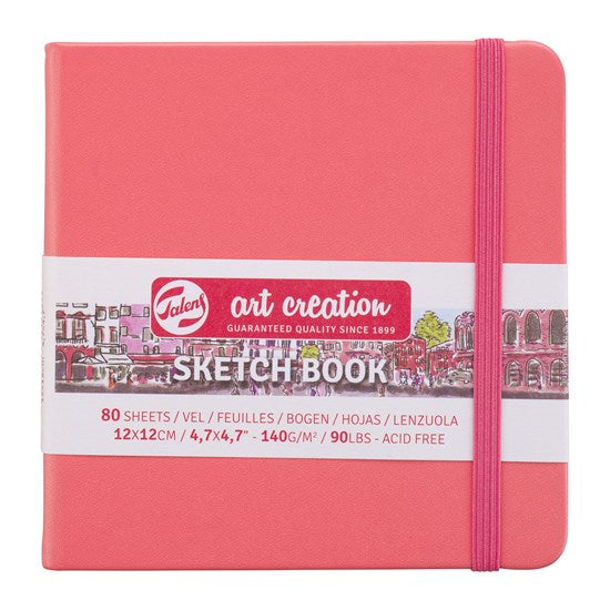 Carnet croquis art création  corail - 12x12cm