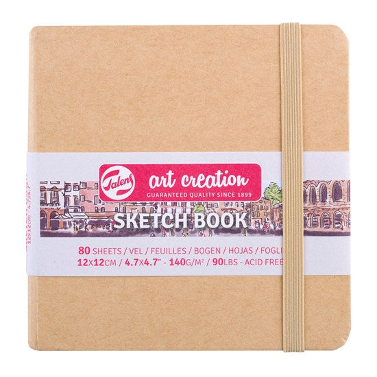 Carnet croquis art création  kraft - 12x12cm
