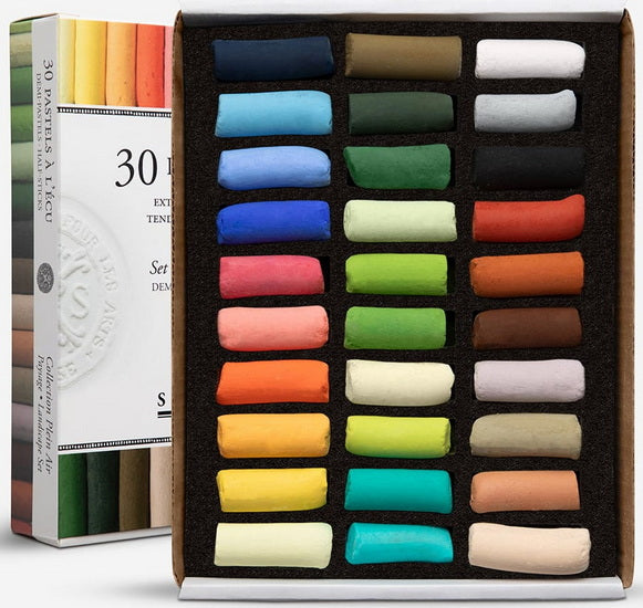 Set half-pastels à l'écu - countryside landscape (30)