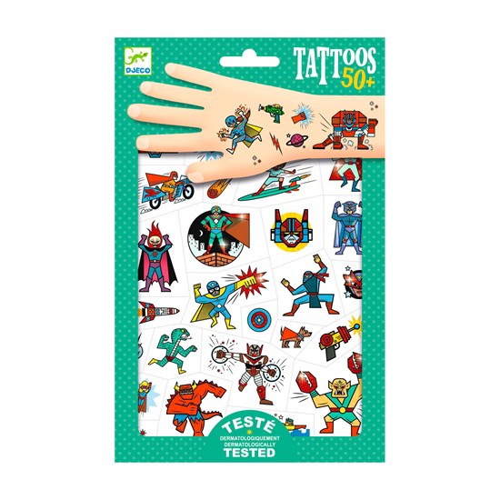 Tatouages éphémères - héros et méchants