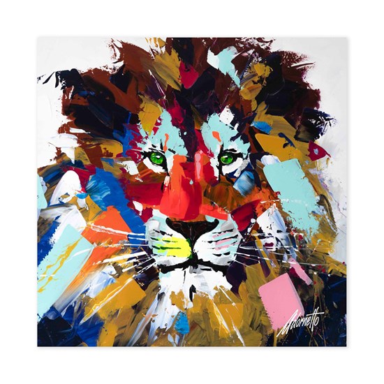 Impression sur toile encadrée - lion