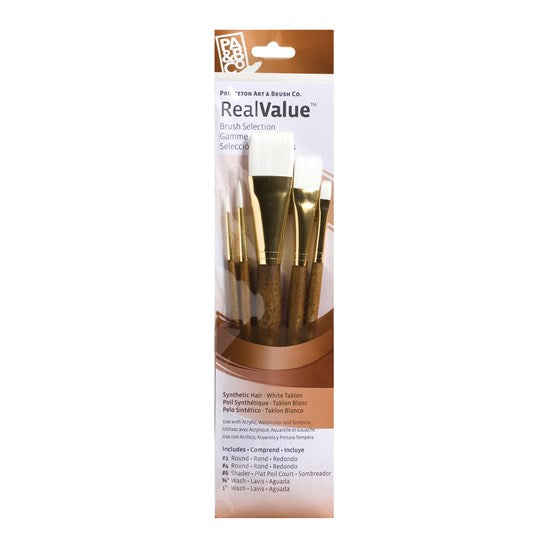 Synthetic paintbrush set - taklon white - sh (5)