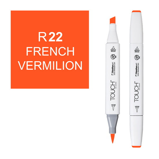 Marqueur touch pointe pinceau vermillon français