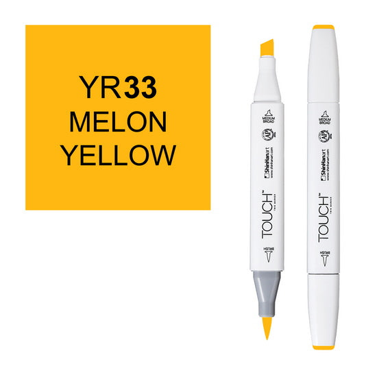 Marqueur touch pointe pinceau jaune melon