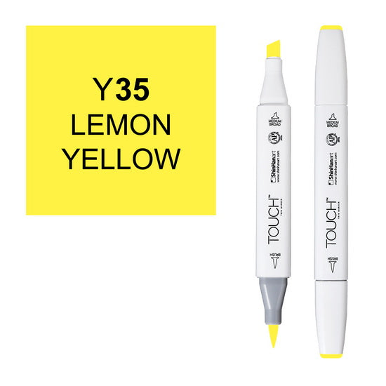 Marqueur touch pointe pinceau jaune citron