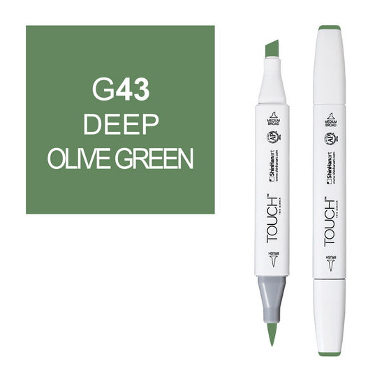 Marker touch brush deep olive green