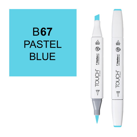 Marqueur touch pointe pinceau bleu pastel