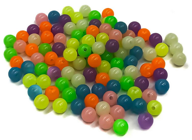 Pack of 150 Multicolor Glow-In-The-Dark Pony Beads