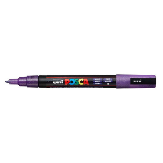 Marqueur posca conique pc-3m violet pailleté